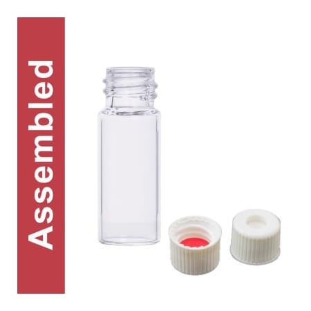 Cp Lab Safety. Wheaton MicroLiter Clear Screw Thread Vial Kit, PTFE/Silicone/PTFE Septa, 100pk 10-1040W-A